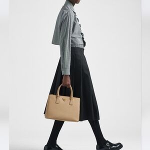 Auth PRADA Saffiano Lux Double Zip Tote | Galleria Bag | Cammeo Pink